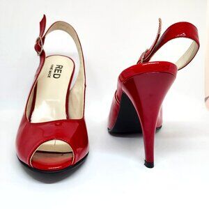 Laura Ferri Women's Red Peep Toe High-Heel Size 37
